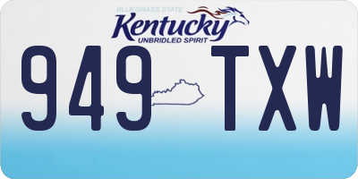 KY license plate 949TXW