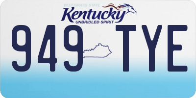 KY license plate 949TYE