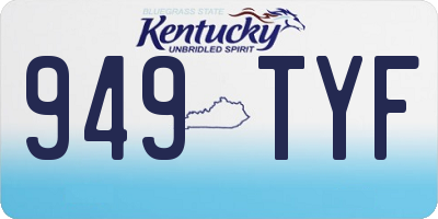 KY license plate 949TYF