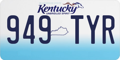 KY license plate 949TYR