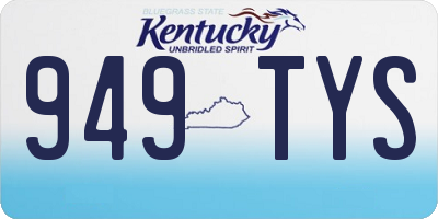 KY license plate 949TYS