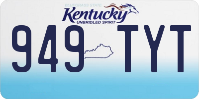 KY license plate 949TYT