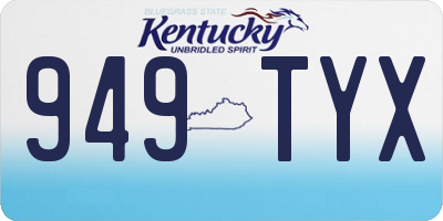 KY license plate 949TYX
