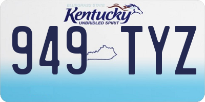 KY license plate 949TYZ