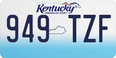 KY license plate 949TZF