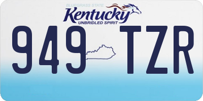 KY license plate 949TZR