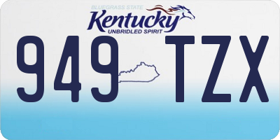 KY license plate 949TZX
