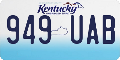 KY license plate 949UAB