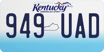 KY license plate 949UAD