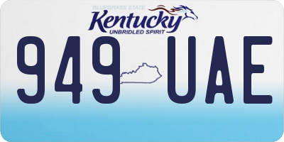 KY license plate 949UAE
