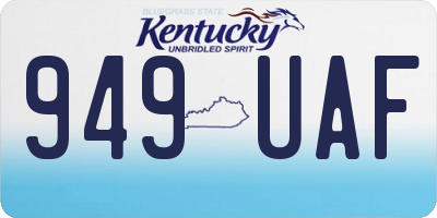 KY license plate 949UAF