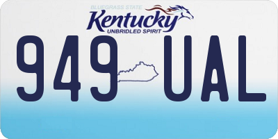 KY license plate 949UAL