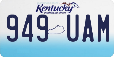 KY license plate 949UAM