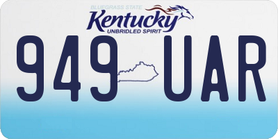 KY license plate 949UAR