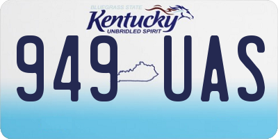 KY license plate 949UAS
