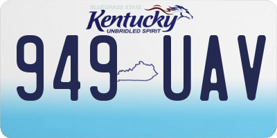 KY license plate 949UAV