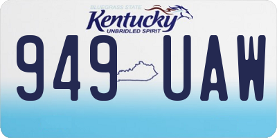 KY license plate 949UAW