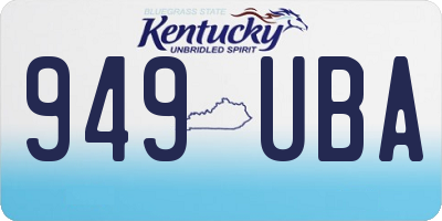 KY license plate 949UBA
