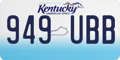 KY license plate 949UBB