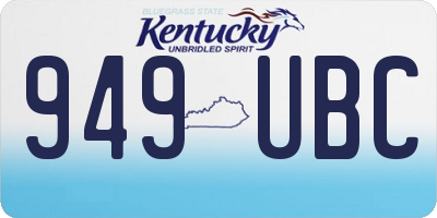 KY license plate 949UBC