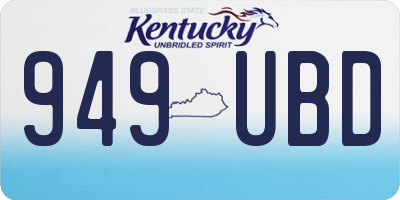 KY license plate 949UBD