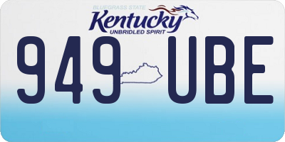 KY license plate 949UBE
