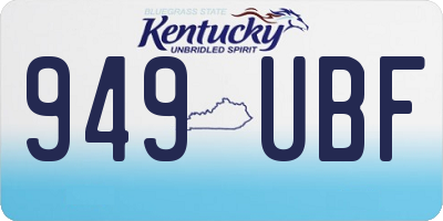 KY license plate 949UBF