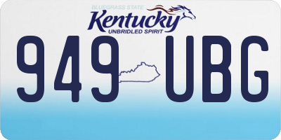 KY license plate 949UBG