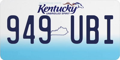 KY license plate 949UBI