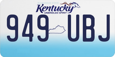 KY license plate 949UBJ