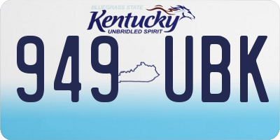 KY license plate 949UBK