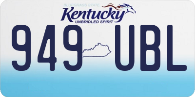 KY license plate 949UBL