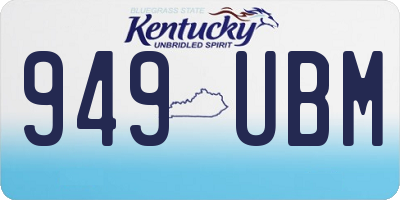 KY license plate 949UBM