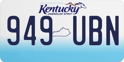 KY license plate 949UBN
