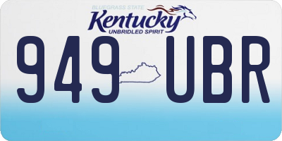 KY license plate 949UBR