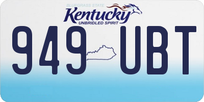 KY license plate 949UBT