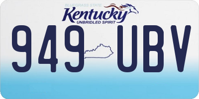 KY license plate 949UBV