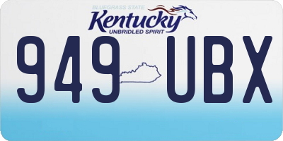 KY license plate 949UBX