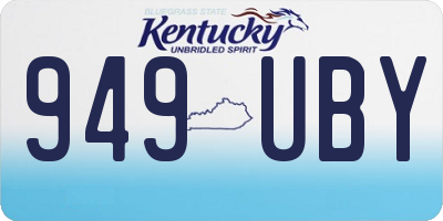 KY license plate 949UBY