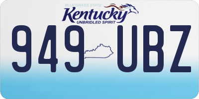 KY license plate 949UBZ