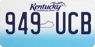 KY license plate 949UCB
