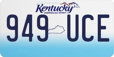 KY license plate 949UCE