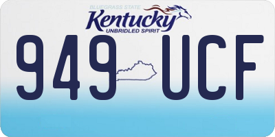 KY license plate 949UCF