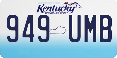 KY license plate 949UMB