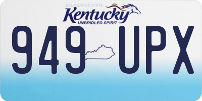 KY license plate 949UPX
