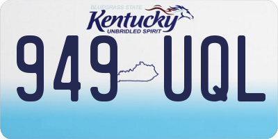 KY license plate 949UQL