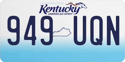 KY license plate 949UQN