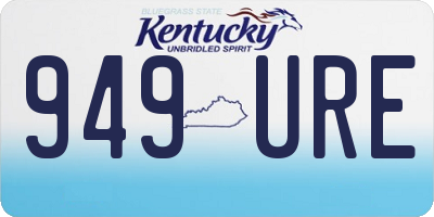 KY license plate 949URE