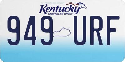 KY license plate 949URF