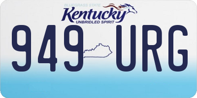KY license plate 949URG